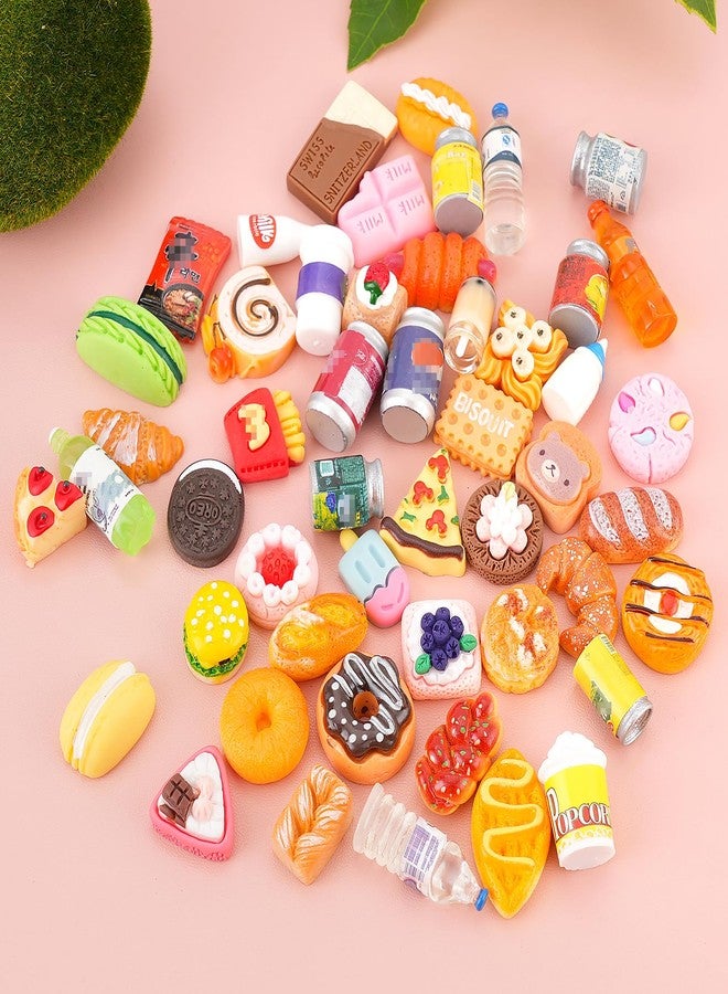 kapeiluo 50Pcs Miniature Food Drinks Bottle Soda Pop Cans, Pretend Play Mini Kitchen Game Party Accessories Toys Hamburg Cake Ice Cream for 1/12 Doll House - Image 3